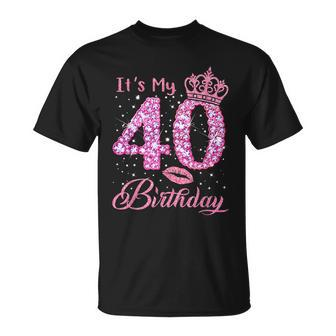 Its My 40Th Birthday Queen 40 Years Old Shoes Crown Diamond T-shirt - Thegiftio UK