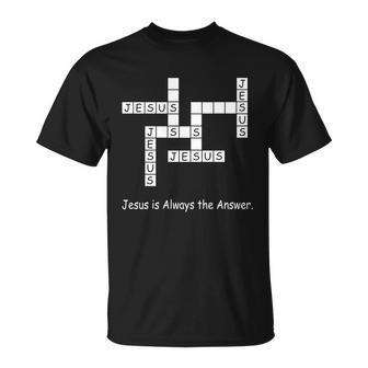 Jesus Is Always The Answer Christianity Crossword T-shirt - Thegiftio
