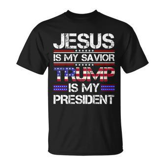 Jesus Is My Savior Trump Is My President Christian Unisex T-Shirt - Monsterry DE