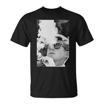 Jfk Smoking With Shades John F Kennedy President Tshirt Unisex T-Shirt - Monsterry