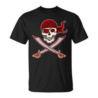 Jolly Roger Pirate Skull Flag Logo Tshirt Unisex T-Shirt - Monsterry