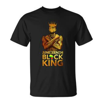 Juneteenth Black King Melanin Dad Fathers Day Black Afro T-shirt - Thegiftio UK