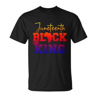 Juneteenth Black King With Pan African Map Flag T-shirt - Thegiftio UK