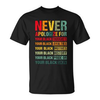 Juneteenth Black Pride Never Apologize For Your Blackness T-Shirt - Thegiftio UK