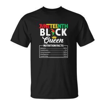 Juneteenth Black Queen Nutritional Facts Freedom Day T-Shirt - Thegiftio UK
