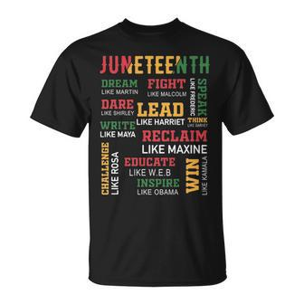 Juneteenth Dream Like Leaders Blank Lined Notebook Journal To Celebrate June 19Th And 4Th Of July Perfect For Melanin And T-shirt - Thegiftio UK