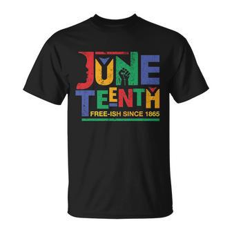 Juneteenth Free-Ish Since 1865 African Color Tshirt Unisex T-Shirt - Monsterry CA