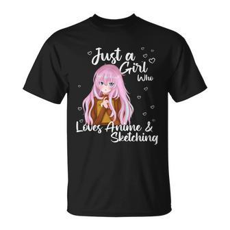 Just A Girl Who Loves Anime And Sketching T-shirt - Thegiftio UK