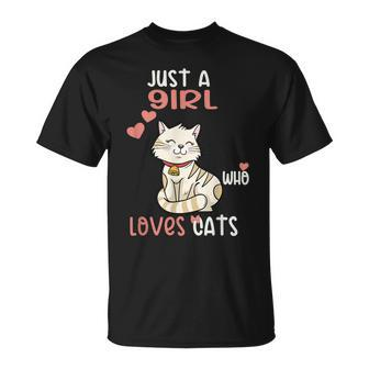 Just A Girl Who Loves Cats Cats N Girls T-shirt - Thegiftio UK