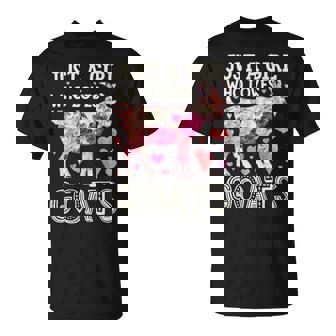 Just A Girl Who Loves Goats Goat Silhouette T-shirt - Thegiftio UK
