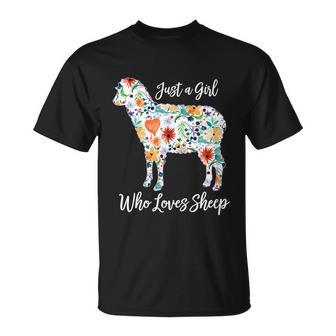 Just A Girl Who Loves Sheep Cute For T-Shirt - Thegiftio UK