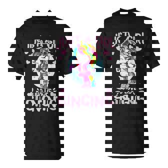 Just A Girl Who Loves Singing Karaoke Singer Unicorn T-Shirt - Thegiftio