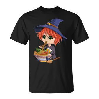 Kawaii Japanese Anime Witch Halloween Ramen Food Lovers Unisex T-Shirt - Seseable