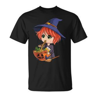 Kawaii Japanese Anime Witch Halloween Ramen Food Lovers V2 Unisex T-Shirt - Seseable
