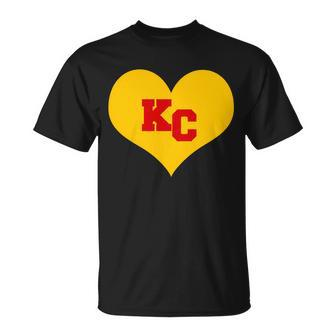 Kc Football Heart Kansas City Fan Unisex T-Shirt - Monsterry