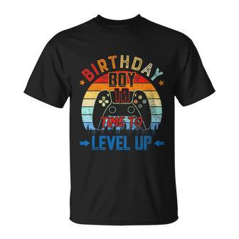 Kids 10Th Birthday Boy Time To Level Up 10 Years Old Boys Gift Unisex T-Shirt - Monsterry