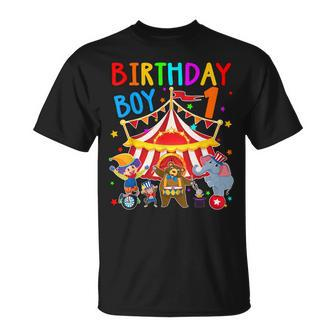 Kids 1St Birthday Boy Themed 1 Year Old Circus Carnival Bday Unisex T-Shirt - Seseable