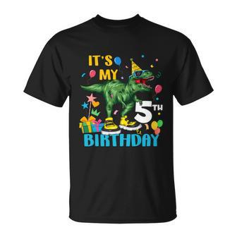 Kids Boys Its My 5Th Birthday Happy 5 Year Trex Tshirt Unisex T-Shirt - Monsterry CA