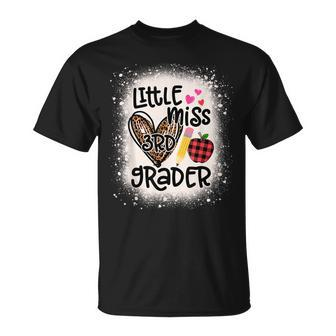 Kids Leopard Little Miss 3Rd Grader Bleached 3Rd Grade Girls Unisex T-Shirt - Seseable