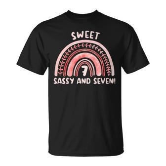 Kids Sweet Sassy And Seven 7Th Birthday Seven Years Old Unisex T-Shirt - Seseable