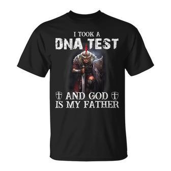 Knight Templar T Shirt - I Took A Dna Test And God Is My Father - Knight Templar Store Unisex T-Shirt - Seseable
