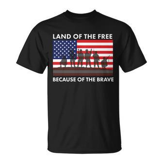 Land Of The Free Because Of The Brave T-shirt - Thegiftio UK
