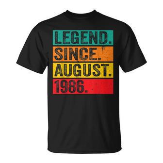 Legend Since August 1986 36Th Birthday Retro 36 Years Old T-shirt - Thegiftio UK