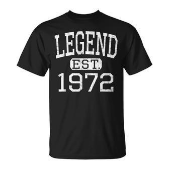 Legend Established 1972 Vintage Style Born 1972 Birthday Men Women T-shirt Graphic Print Casual Unisex Tee - Thegiftio