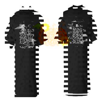 Leopard Pumpkin Sunflowers Autumn Fall Seasonal T-shirt - Thegiftio