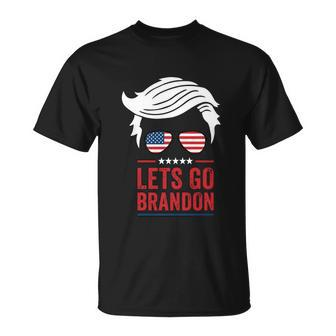 Lets Go Brandon Let Go Brandon Fjb American Flag Meme Brandon Biden Anti Biden Unisex T-Shirt - Monsterry