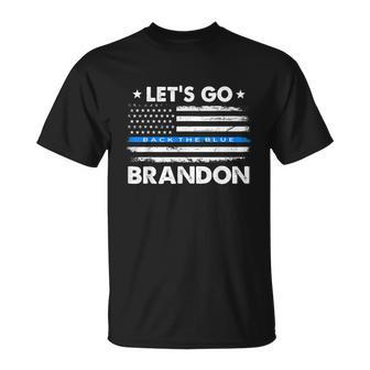 Lets Go Brandon Shirt Thin Blue Line Us Flag Unisex T-Shirt - Monsterry CA