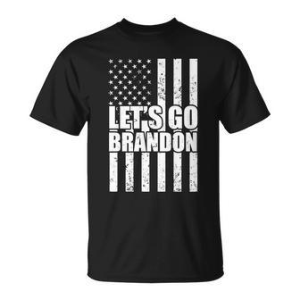Lets Go Brandon Vintage American Flag Tshirt Unisex T-Shirt - Monsterry