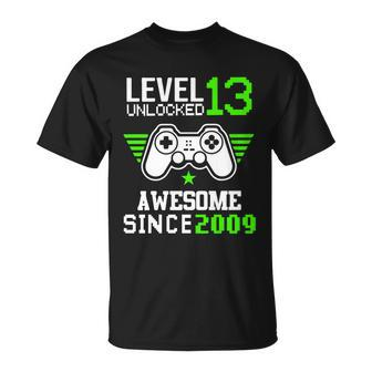 Level 13 Unlocked Ausome Since 2009 13Th Birthday Boy Gamer 13Th Birthday T-shirt - Thegiftio UK
