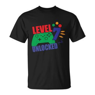 Level 7 Unlocked 7Th Gamer Video Game Birthday Video Game T-Shirt