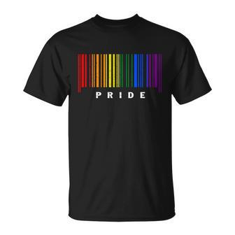 Lgbt Gay Barcode Support Lgbtq Ally Rainbow Pride Gay Flag Unisex T-Shirt - Monsterry UK