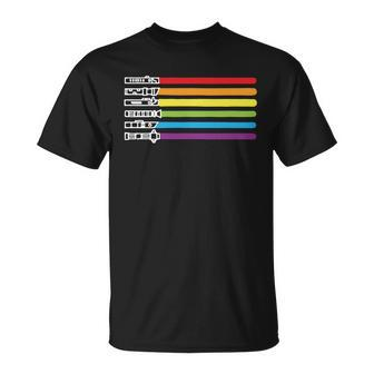 Lgbt Pride Rainbow Lightsabe Lgbt Inspirational Pride Flag T-Shirt - Thegiftio UK