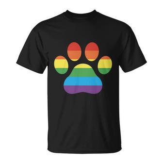 Lgbt Rainbow Pride Furry Dog Paw Pride Month Unisex T-Shirt - Monsterry