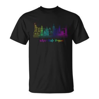 Lgbt Where Pride Began New York Skyline Unisex T-Shirt - Monsterry AU