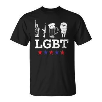 Liberty Guns Beer Trump Funny Lgbt Trump Gift Unisex T-Shirt | Mazezy