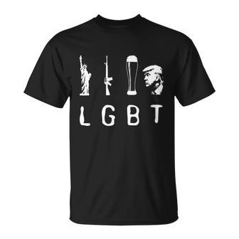 Liberty Guns Beer Trump Shirt Lgbt Gift Unisex T-Shirt - Monsterry
