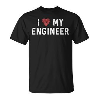 I Love My Engineer Heart Husband Wife Couple T-shirt - Thegiftio UK