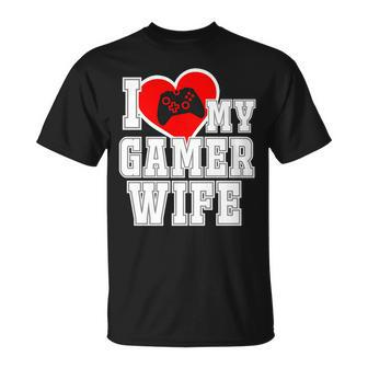I Love My Gamer Wife Husband Groom Engagement T-shirt - Thegiftio UK
