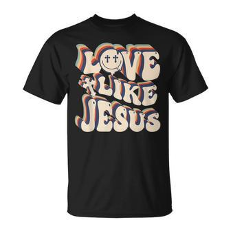 Love Like Jesus Christian God Lover Words On Back V3 T-shirt - Thegiftio UK