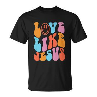 Love Like Jesus Smiley Face Aesthetic Christian T-shirt - Thegiftio UK