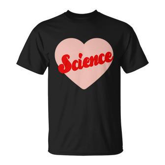 Love Science Retro Heart Unisex T-Shirt - Monsterry