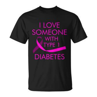 I Love Someone With Type 1 Diabetes Cute Type 1 Diabetes T-Shirt - Thegiftio UK