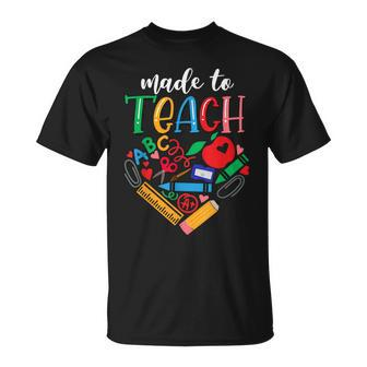 Made To Teach Cute Graphic For Teacher T-shirt - Thegiftio UK