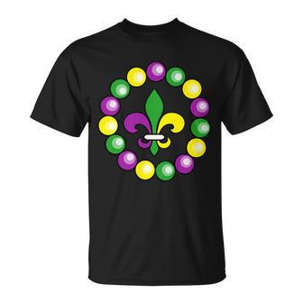 Mardi Gras Beads V2 Unisex T-Shirt - Monsterry UK