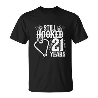 Married 21 Years Fishing Couple 21St Wedding Anniversary T-shirt