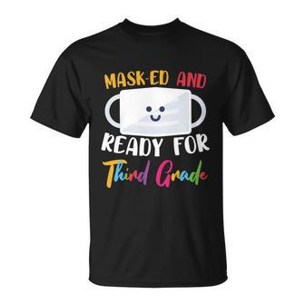Masked And Ready For 3Rd Grade Back To School First Day Of School Unisex T-Shirt - Monsterry